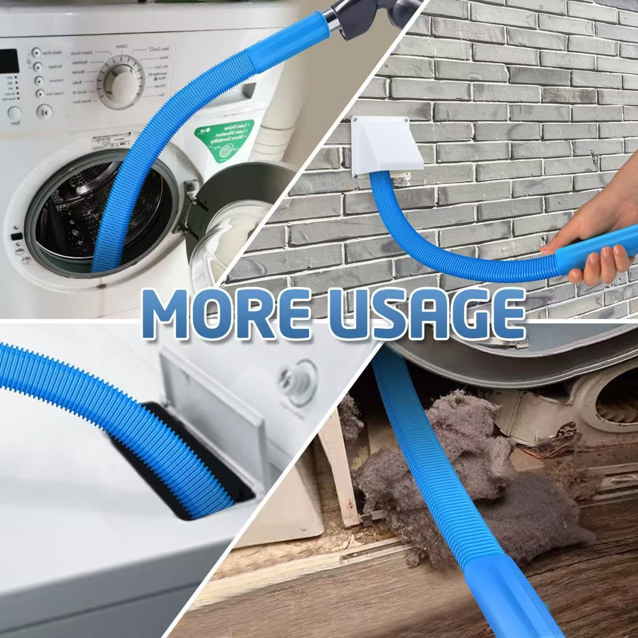 Sealegend Dryer Vent & Washing Machine Deep Cleaner Kit - 8M Flexible Vacuum Hose Attachment & Lint Brush - Image 4