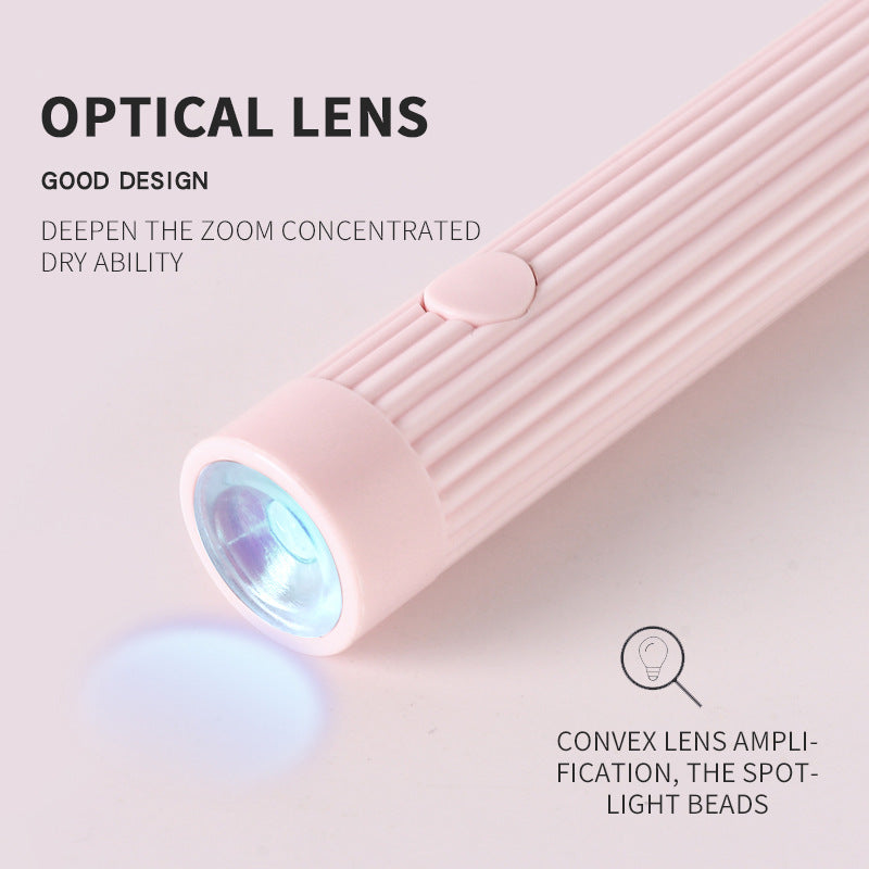 White Mini Handheld LED/UV Manicure Light with Digital Display & Fixed Stand - Portable One-Finger Curing Pen - Image 3