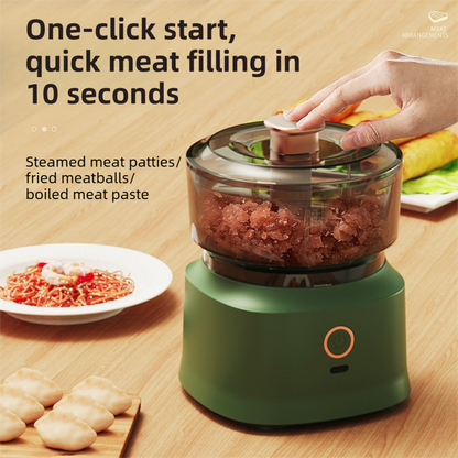 Coffee-Brown Wireless Electric Kitchen Grinder -  Portable 150ml Baby Food Maker with 3 Stainless Steel Blades, USB Charging - Image 3