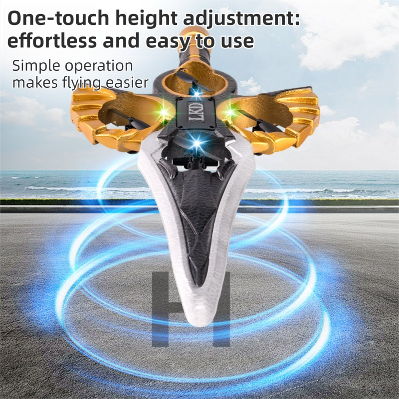 L36 Remote Control Flying Stunt Sword with 360° Flip & One-Key Takeoff - Fully Guarded Propellers and LED Night Lights for Safety & 4-Turbofan High Power Motor (2 Battery Included) - Image 5