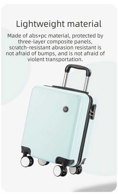 White 14 Inch Lightweight Carry-on Luggage for heights under 1.6m - Underseat & Overhead Cabin Hardside Suitcase - Image 2