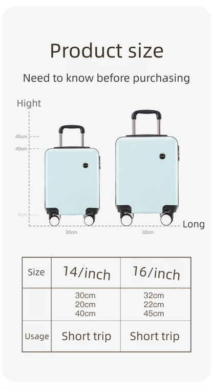 Black 14 Inch Lightweight Carry-on Luggage for heights over 1.6m - Underseat & Overhead Cabin Hardside Suitcase - Image 4