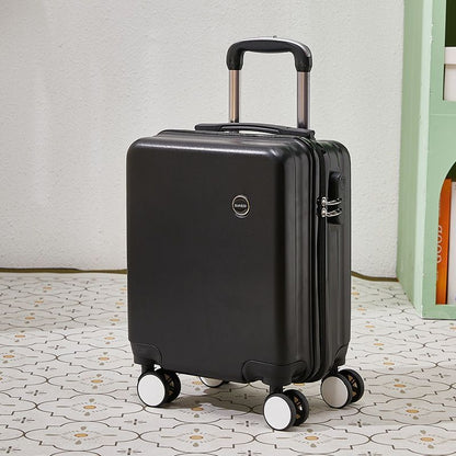 Black 16 Inch Lightweight Carry-on Luggage for heights over 1.6m - Underseat & Overhead Cabin Hardside Suitcase