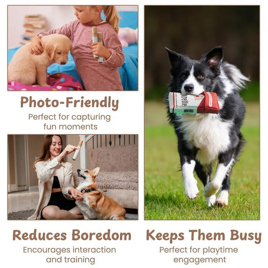 2-Pack Funny Cigarette Box Squeaky Dog Toy - Soft Plush Interactive Molar Toy, Crinkle & Squeak Boredom Breaker - Image 2