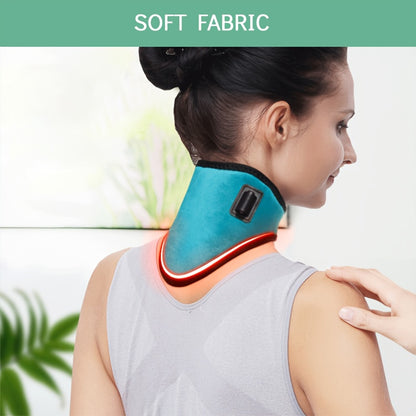 Green USB Electric Heated Neck Brace with 3-Level Temperature - Portable Wormwood Hot Compress Cervical Support Wrap for Pain Relief - Image 2