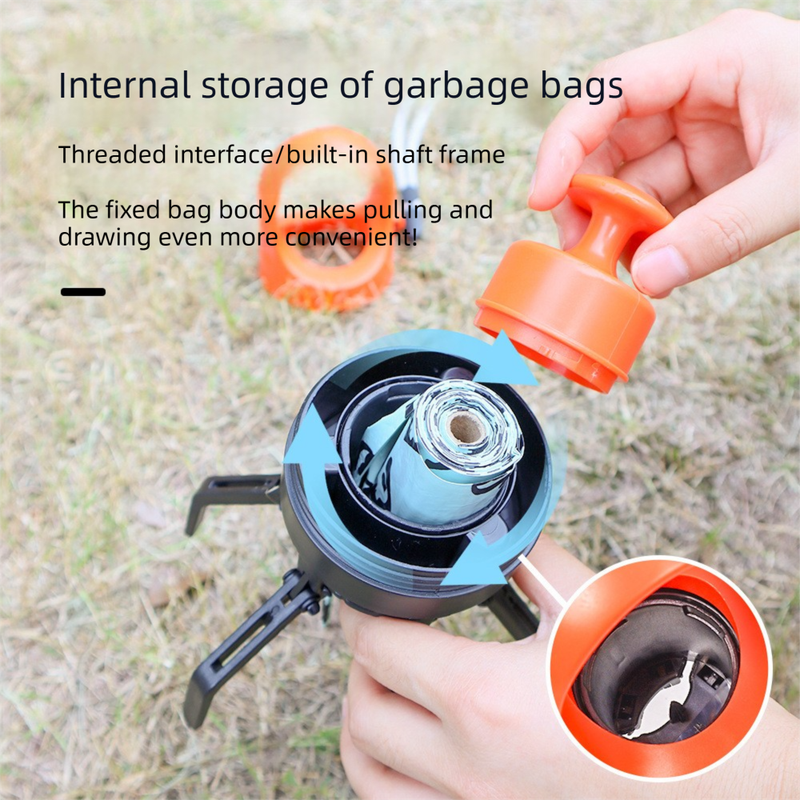 Orange Foldable 6-Claw Pet Pooper Scooper with Integrated Waste Bag Dispenser & 1 Roll of Bags - Durable One-Handed Operation for Outdoor Walking - Image 4