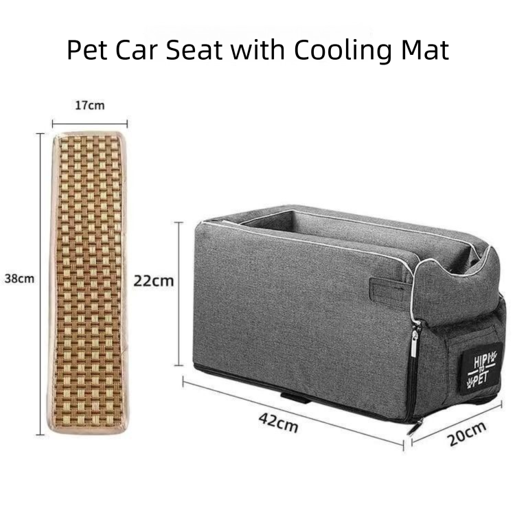 Thickened Pet Car Seat for Center Console(42x20x22CM) - Dog & Cat Booster Travel Safety Bed with Removable Cooling Mat & Handle - Image 2