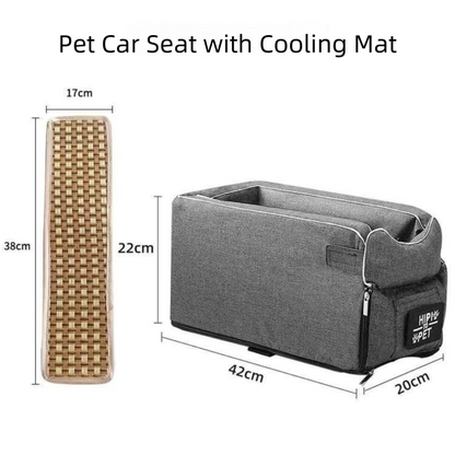 Thickened Pet Car Seat for Center Console(42x20x22CM) - Dog & Cat Booster Travel Safety Bed with Removable Cooling Mat & Handle - Image 2
