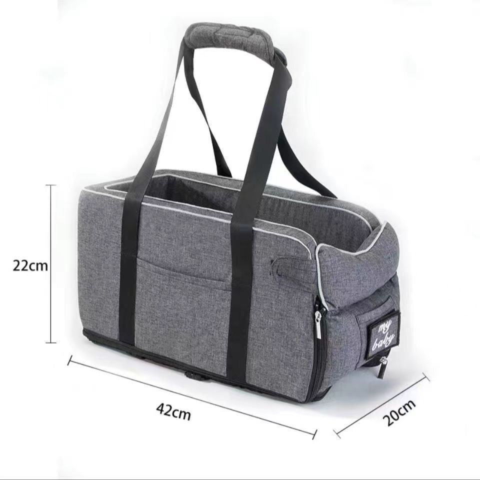 Thickened Pet Car Seat for Center Console(42x20x22CM) - Dog & Cat Booster Travel Safety Bed with Removable Cooling Mat & Handle - Image 4