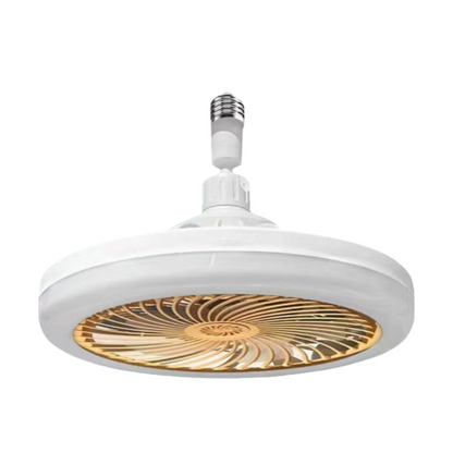 Yellow Quiet Remote LED Ceiling Fan Light with Aromatherapy Slot and Removable E27 Base Socket -  Timer & Dimmable & 3-Speed & 3-Color Temperature Adjustable