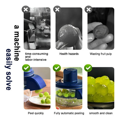 Blue Automatic Grape Peeler Machine - High-Efficiency & Mess-Free, Electric Fruit Skin Remover for Home Fruit-Lover & Commercial Tea Shops - Image 3