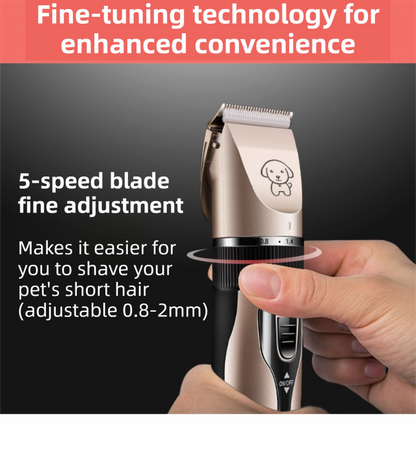 Gold K5 Lightweight Pet Precision Grooming Clipper - USB Rechargable, Low Noise Dog & Cat Hair Trimmer with 5-Level Adjustable Titanium Ceramic Blade & 4*Guide Combs - Image 3
