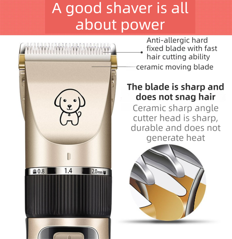 Black K5 Lightweight Pet Precision Grooming Clipper - USB Rechargable, Low Noise Dog & Cat Hair Trimmer with 5-Level Adjustable Titanium Ceramic Blade & 4*Guide Combs - Image 2