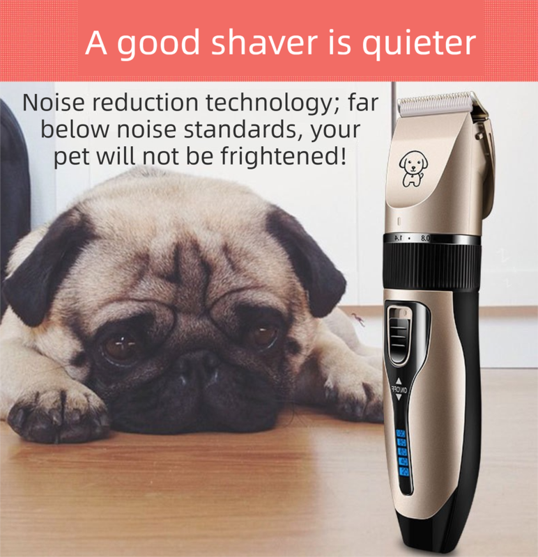 Black K5 Lightweight Pet Precision Grooming Clipper - USB Rechargable, Low Noise Dog & Cat Hair Trimmer with 5-Level Adjustable Titanium Ceramic Blade & 4*Guide Combs - Image 4