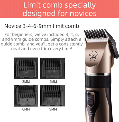 Black K5 Lightweight Pet Precision Grooming Clipper - USB Rechargable, Low Noise Dog & Cat Hair Trimmer with 5-Level Adjustable Titanium Ceramic Blade & 4*Guide Combs - Image 5