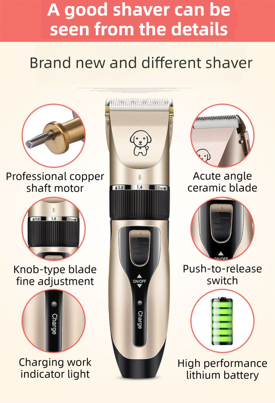 Black K5 Lightweight Pet Precision Grooming Clipper - USB Rechargable, Low Noise Dog & Cat Hair Trimmer with 5-Level Adjustable Titanium Ceramic Blade & 4*Guide Combs - Image 6