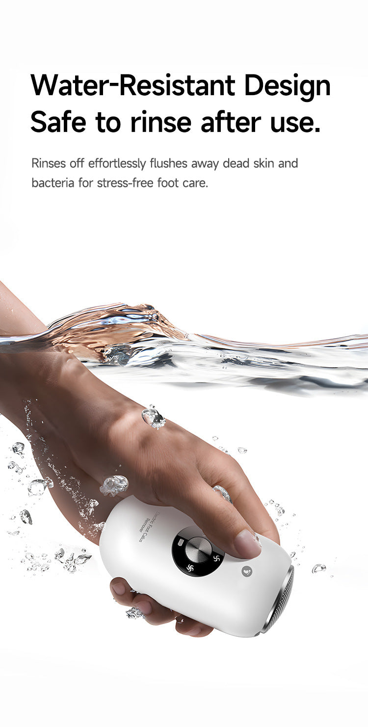 Black A1 Compact Electric Foot Dead Skin and Callus Remover - IPX6 Pedicure Tool with 3-Speed Mode & Dual 360°Rotating Stainless Steel Heads - Image 9
