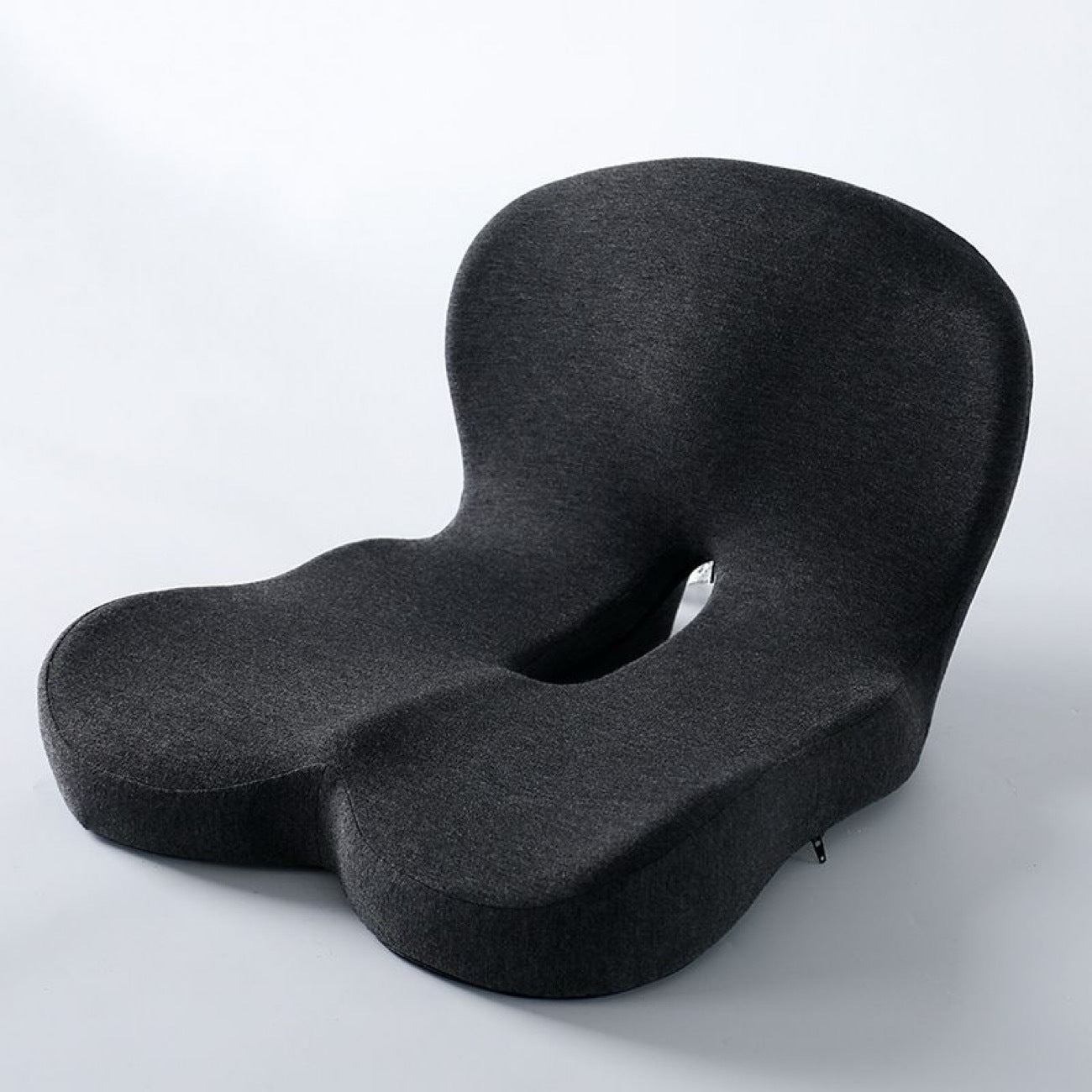 Black Ergonomic Memory Foam Seat Cushion & Lumbar Support(44x42x32CM) - Relieves Sciatica & Corrects Posture with Breathable Cover