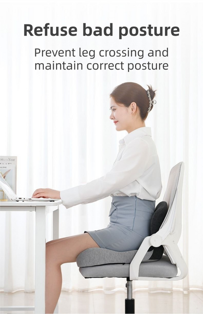 Black Ergonomic Memory Foam Seat Cushion & Lumbar Support(44x42x32CM) - Relieves Sciatica & Corrects Posture with Breathable Cover - Image 7