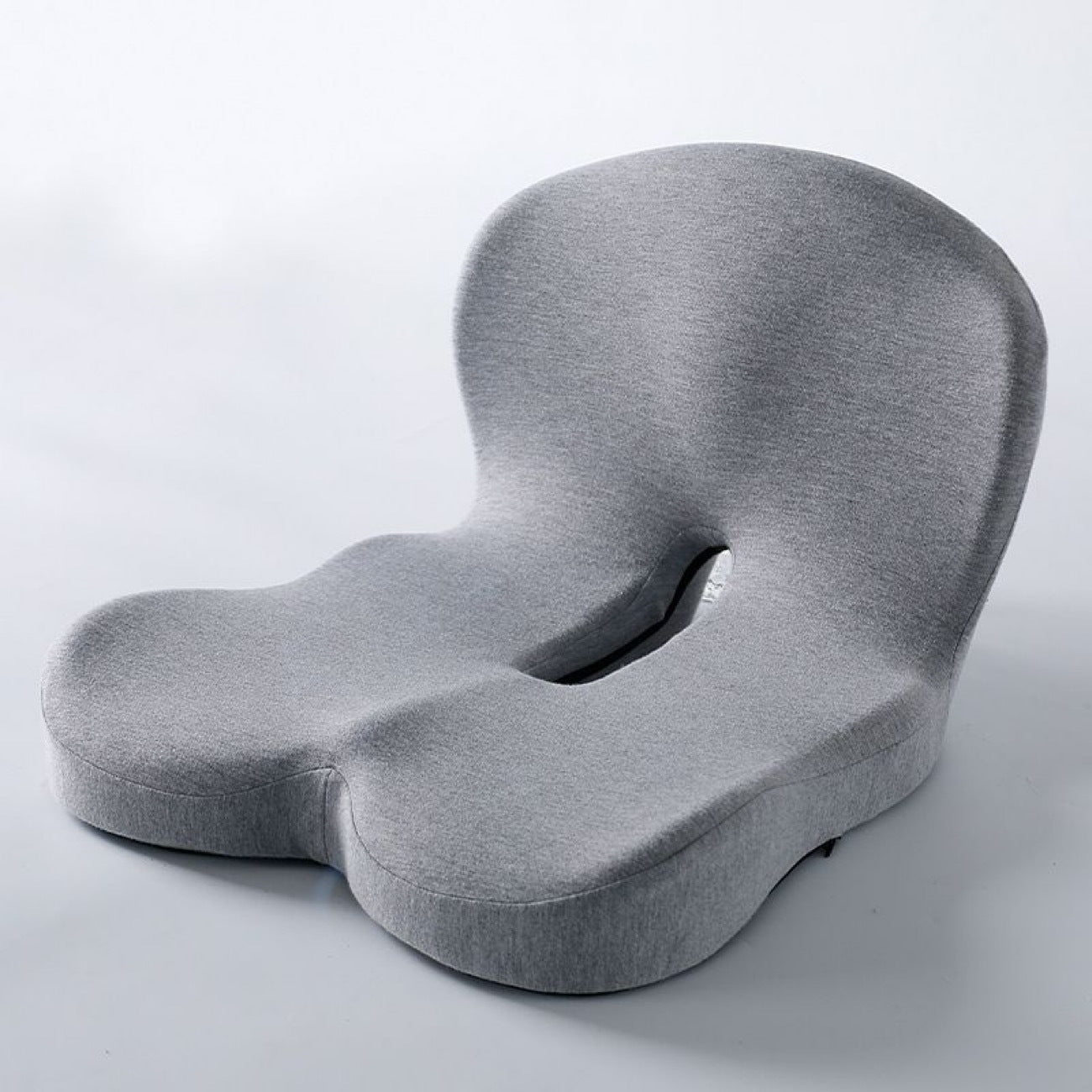 Grey Ergonomic Memory Foam Seat Cushion & Lumbar Support(44x42x32CM) - Relieves Sciatica & Corrects Posture with Breathable Cover