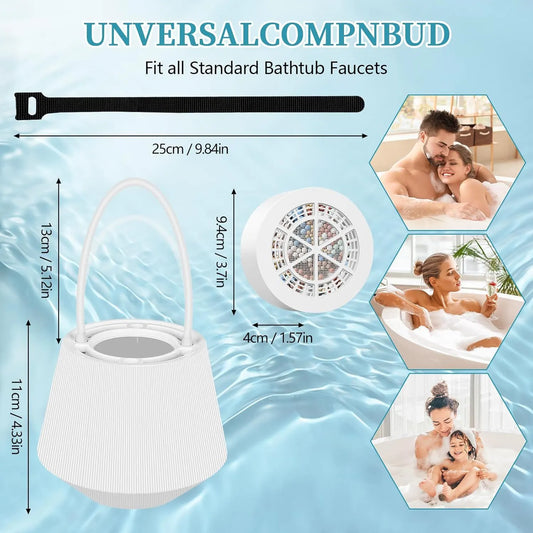 Pink Hanging Bathtub Water Purifier with 8-15 Stage Ceramic Filter Core - Removes Chlorine, Scale & Heavy Metals, Easy Installation - Image 2