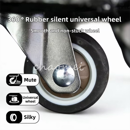 Blue Portable Folding Shopping Trolley Bag(50x40x30CM) - Durable Woven Fabric, Reusable Grocery Bag with Wheels for Effortless Travel - Image 3