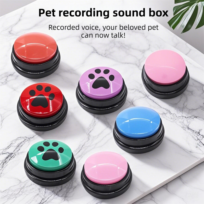 4-Pack Durable Dog-Talking Buttons & Recordable Voice Boxes - Interactive Vibrant Colors Speech Training Toy - Image 2