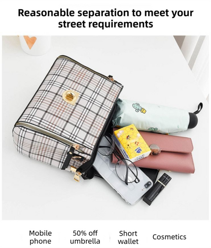 Brown Large Capacity PU Leather Women's Handbag & Shoulder Bag - Elegant Multi-Pocket Commuter Satchel for 12" Tablets, Umbrellas & Long Wallets - Image 2
