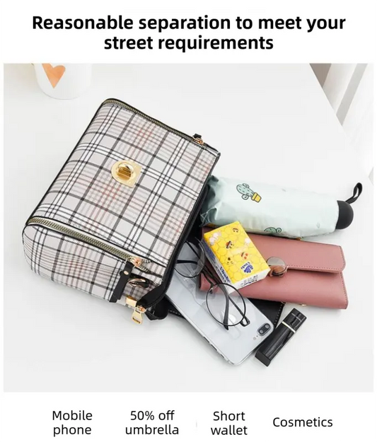 Brown Large Capacity PU Leather Women's Handbag & Shoulder Bag - Elegant Multi-Pocket Commuter Satchel for 12" Tablets, Umbrellas & Long Wallets - Image 2