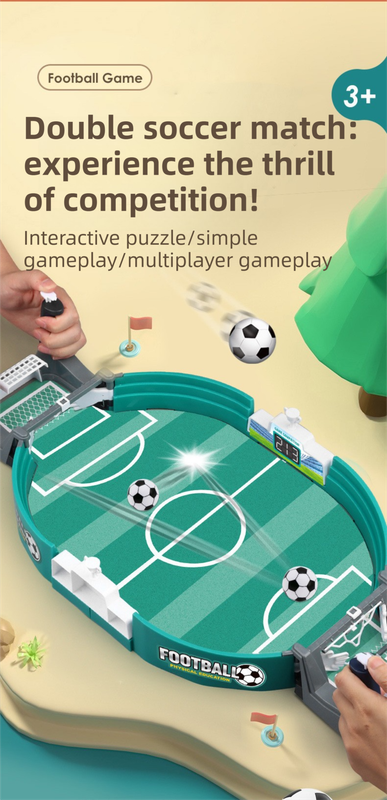 2-Player Large Interactive Tabletop Football Battle Toy for Kids & Adults with 6 Mini Soccer Balls(42x21x9CM) - No Battery Required - Image 2
