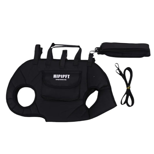 Black 4-in-1 Multi-Functional Pet Carrier Bag with Detachable Strap & 1.5M Traction Rope - Lightweight Breathable Travel Sling for Cats & Dogs - Sizes S(Up to 4kg)