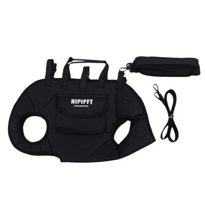 Black 4-in-1 Multi-Functional Pet Carrier Bag with Detachable Strap & 1.5M Traction Rope - Lightweight Breathable Travel Sling for Cats & Dogs - Sizes L(Up to 9kg)