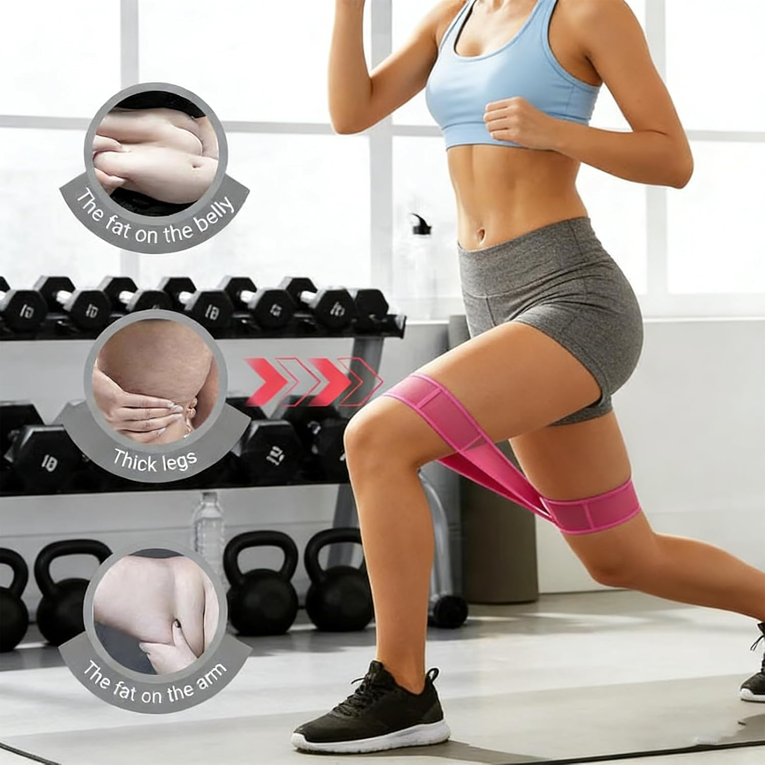 2-Pack Pink 12-Loop Numbered Yoga Stretch Strap(4x138CM) - Durable Multi-Segment Resistance Fitness Band for Pilates & Gym - Image 4