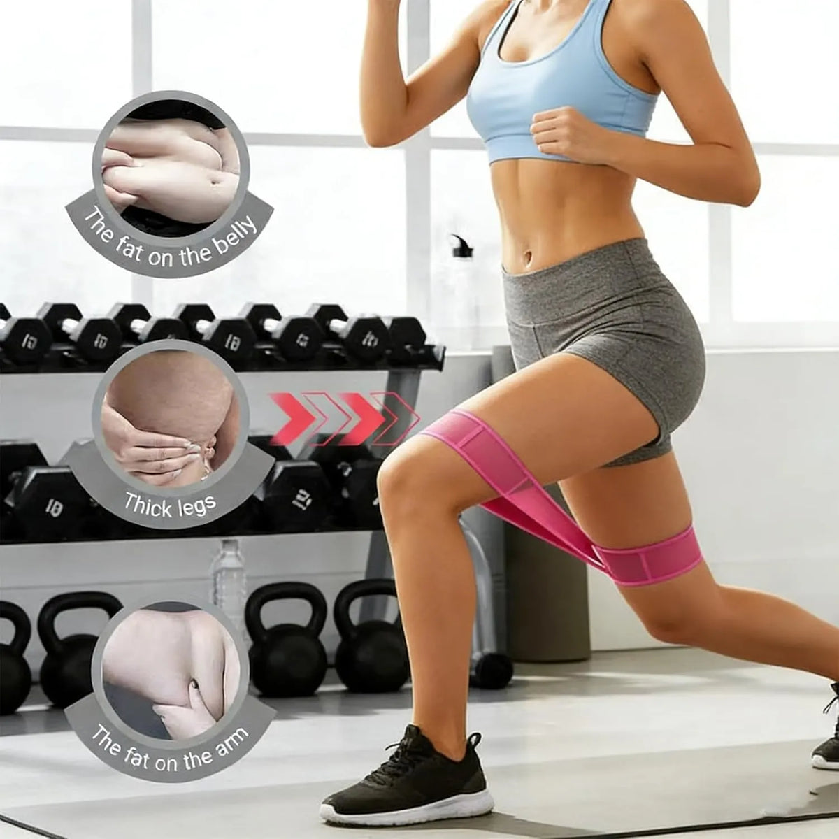 2-Pack Pink 12-Loop Numbered Yoga Stretch Strap(4x138CM) - Durable Multi-Segment Resistance Fitness Band for Pilates & Gym - Image 4