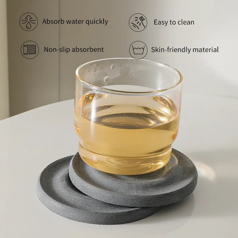 6-Pack Grey Instant Dry Diatomite Square Coaster Tray(10x10CM) - Ultra-Absorbent Bathroom Sink Caddy & Cup Mat - Image 4