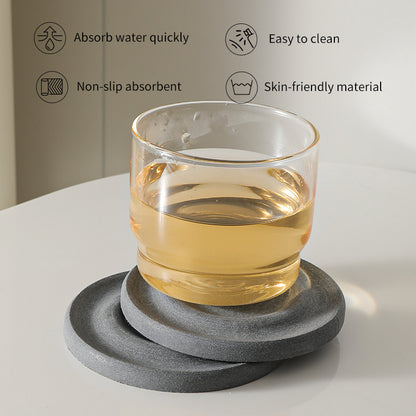6-Pack Dark Grey Instant Dry Diatomite Square Coaster Tray(10x10CM) - Ultra-Absorbent Bathroom Sink Caddy & Cup Mat - Image 4