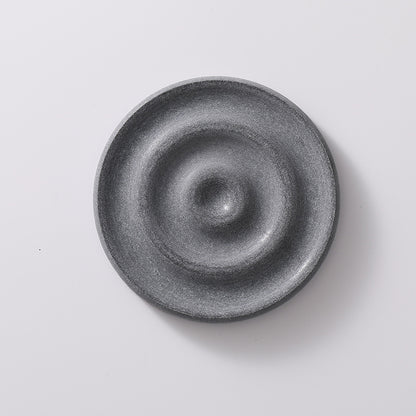 6-Pack Dark Grey Instant Dry Diatomite Round Coaster Tray(10x10CM) - Ultra-Absorbent Bathroom Sink Caddy & Cup Mat