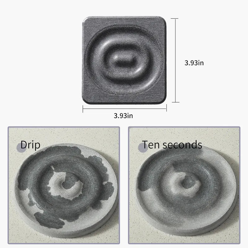 6-Pack Dark Grey Instant Dry Diatomite Round Coaster Tray(10x10CM) - Ultra-Absorbent Bathroom Sink Caddy & Cup Mat - Image 2
