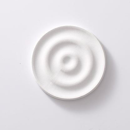 6-Pack White Instant Dry Diatomite Round Coaster Tray(10x10CM) - Ultra-Absorbent Bathroom Sink Caddy & Cup Mat