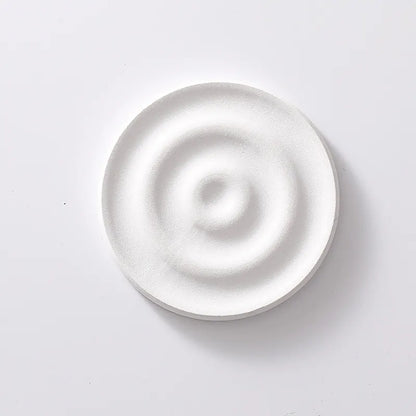 6-Pack White Instant Dry Diatomite Round Coaster Tray(10x10CM) - Ultra-Absorbent Bathroom Sink Caddy & Cup Mat
