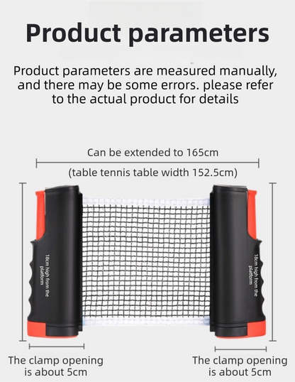 Black Portable Table Tennis Set with 2 Paddles, 3 Balls and Carry Bag - 165cm Retractable Ping Pong Net & Post - Indoor/Outdoor Professional Training Kit - Image 4