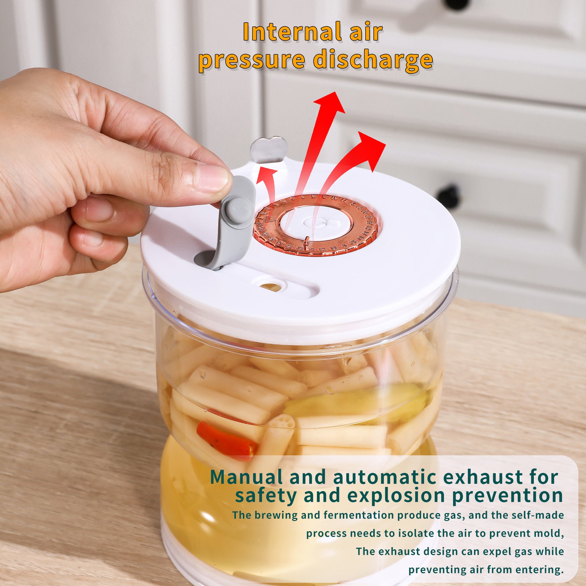 Food-Grade Pickle Hourglass Jar with Strainer Flip - 200ml Compact Kitchen Wet and Dry Separation Container for Olives, Jalapeños & Pickles - Image 3