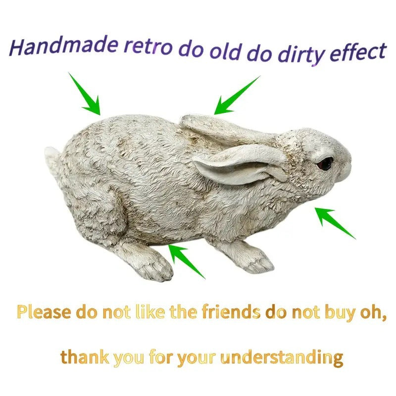Weather-Resistant Resin Rabbit Garden Statue - Lifelike Animal Decorative Ornament for Gardens & Backyard Landscaping - Image 3