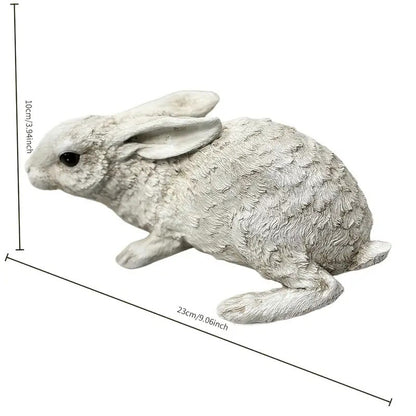 Weather-Resistant Resin Rabbit Garden Statue - Lifelike Animal Decorative Ornament for Gardens & Backyard Landscaping - Image 4