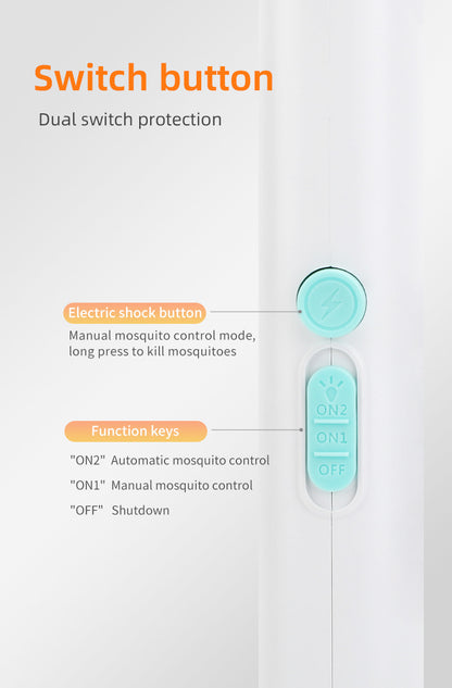 2-in-1 Foldable Electric Mosquito Swatter & UV Light Killer Lamp with 180° Rotating Head and Base - Wall-Mounted & Self-Standing Non-Toxic Pest Control - Image 3