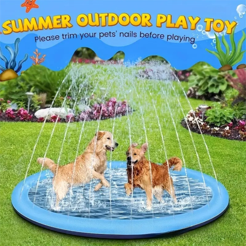 Portable Outdoor 1M Splash Pad for Pets & Kids(Alphabet Style) - Summer Cooling Fountain for Backyard & Garden - Image 2