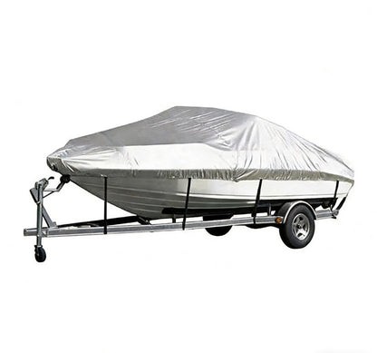 Sliver Heavy-Duty V-Hull Shield for 14 to 16 FT Yachts - All-Weather Water / Dust / UV Resistant 190T Silver Coated  Marine Protector