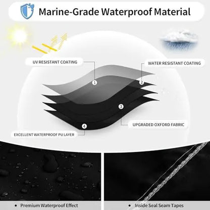 Sliver Heavy-Duty V-Hull Shield for 14 to 16 FT Yachts - All-Weather Water / Dust / UV Resistant 190T Silver Coated  Marine Protector - Image 3
