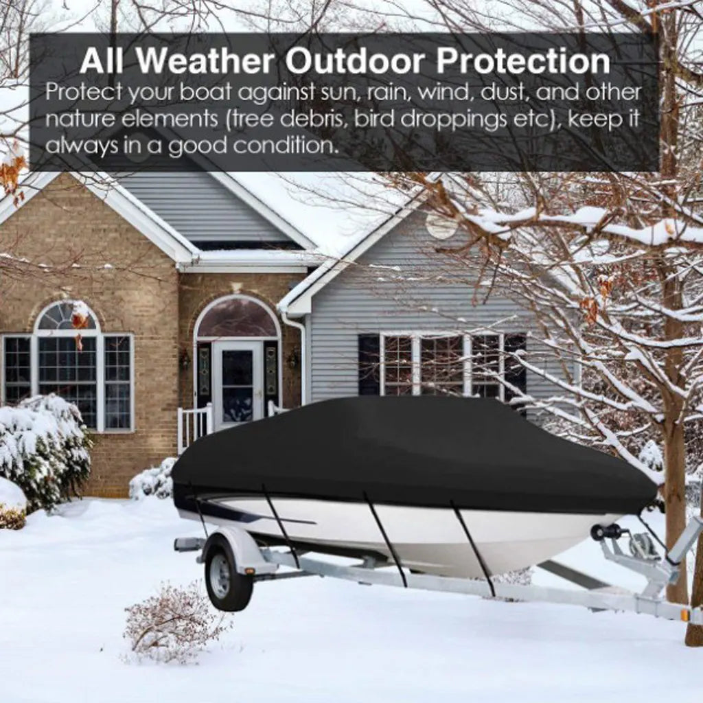 Sliver Heavy-Duty V-Hull Shield for 14 to 16 FT Yachts - All-Weather Water / Dust / UV Resistant 190T Silver Coated  Marine Protector - Image 5