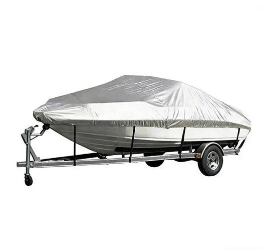 Sliver Heavy-Duty V-Hull Shield for 17 to 19 FT Yachts - All-Weather Water / Dust / UV Resistant 190T Silver Coated  Marine Protector